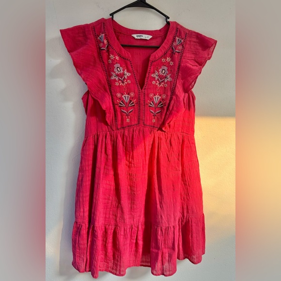Sonoma embroidered red gauzy size medium dressss - Picture 2 of 9
